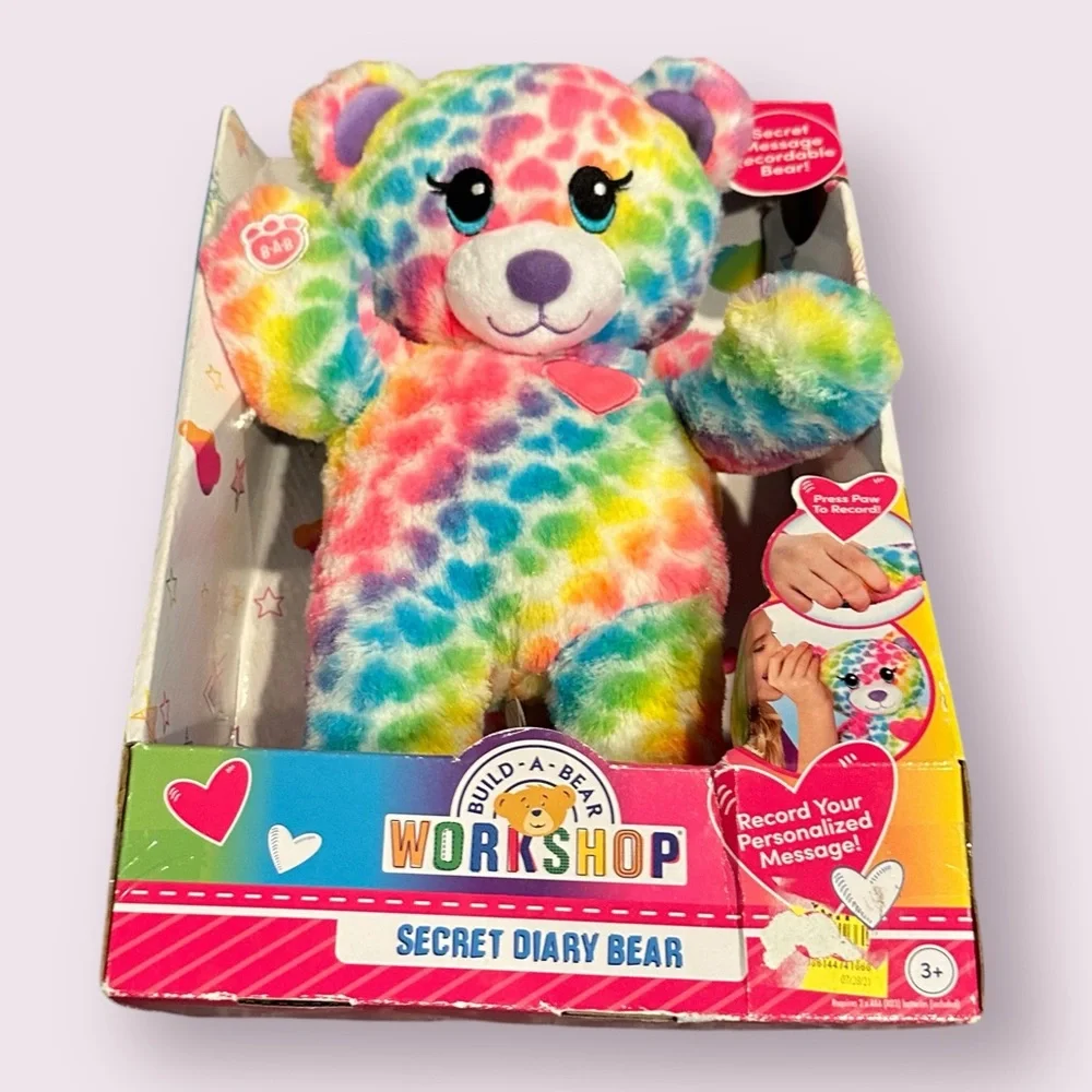 New In Package Build-A-Bear Colorful Secret Diary Bear - Picture 2 of 8